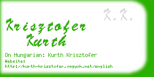 krisztofer kurth business card